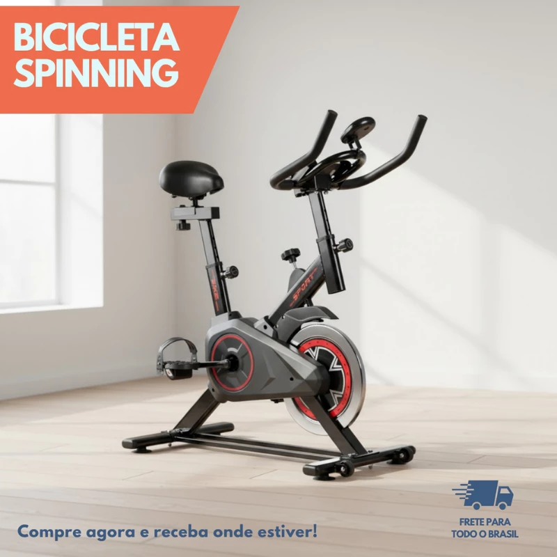Bicicleta Ergométrica Spinning Semi Profissional Preta para Academia — foto 2