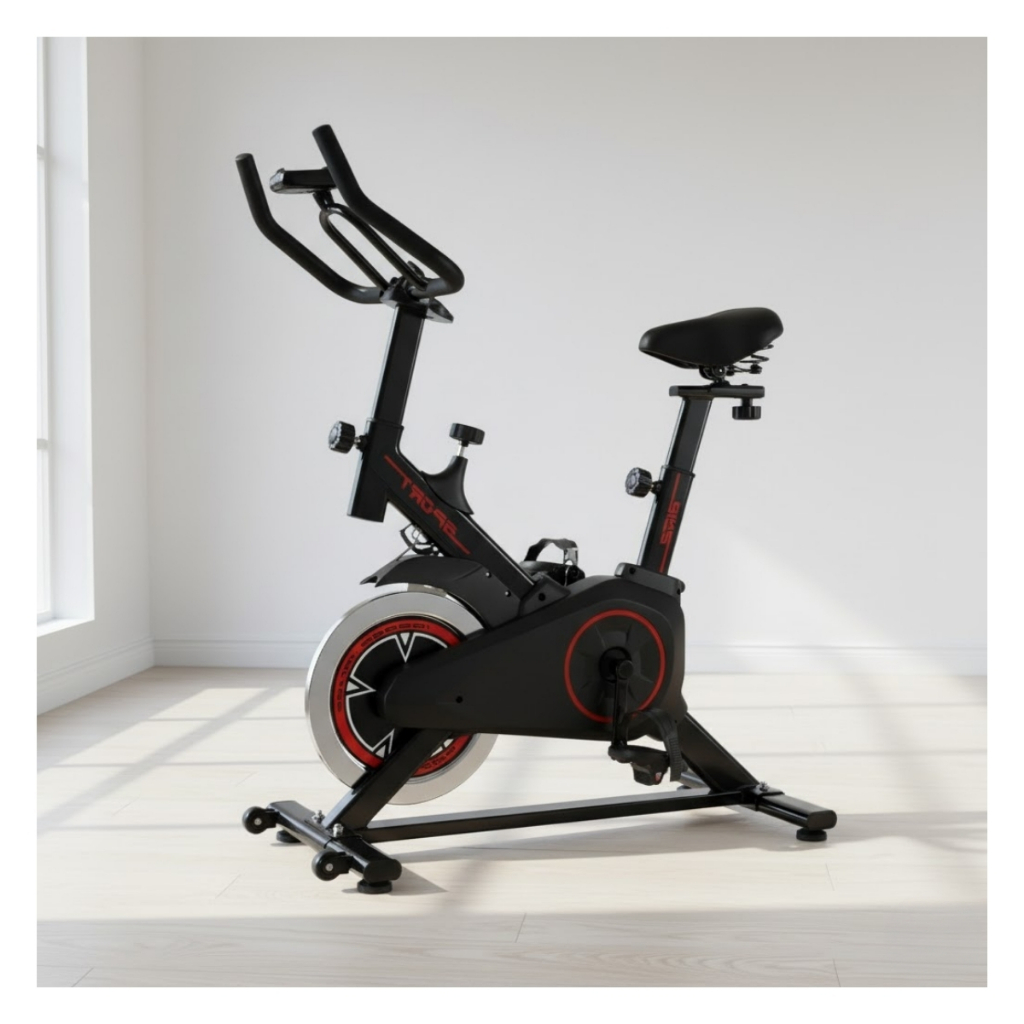 Bicicleta Spinning Inércia Ergonomica Fit Sport Preta E Amarela/Vermelha