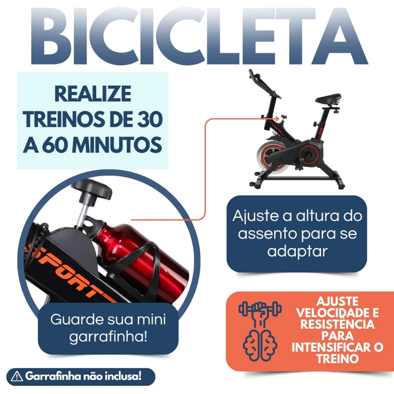 Bicicleta Ergométrica Spinning Semi Profissional Preta para Academia — foto 6