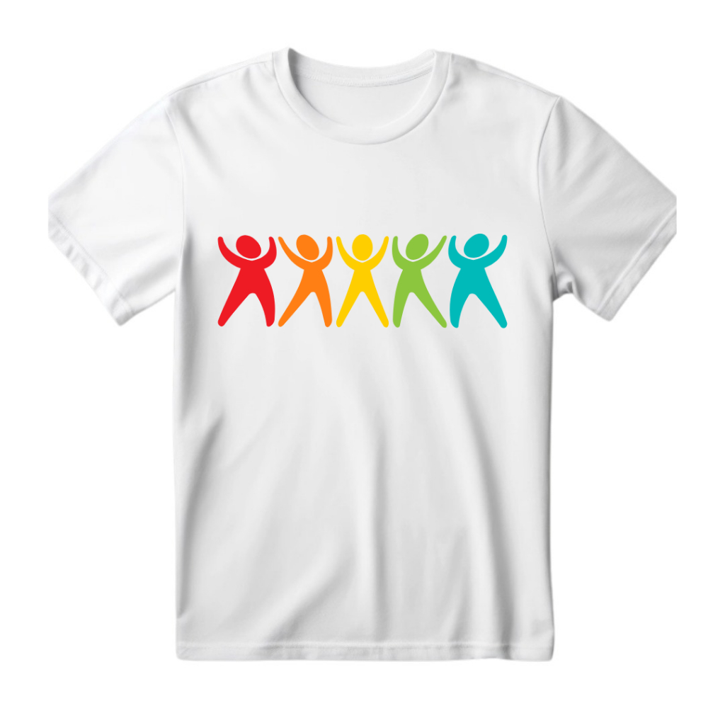 Camisa Unissex Bonecos Colorido Inclusão Autismo Camiseta Estampada 100% Algodão - Envio Imediato