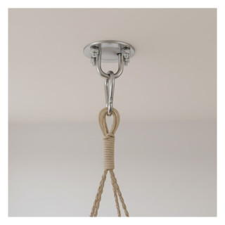 Suporte De Teto Para Pendurar Cadeira Balanço Rede Inox Corrente 1,5 metros Cromado MMI