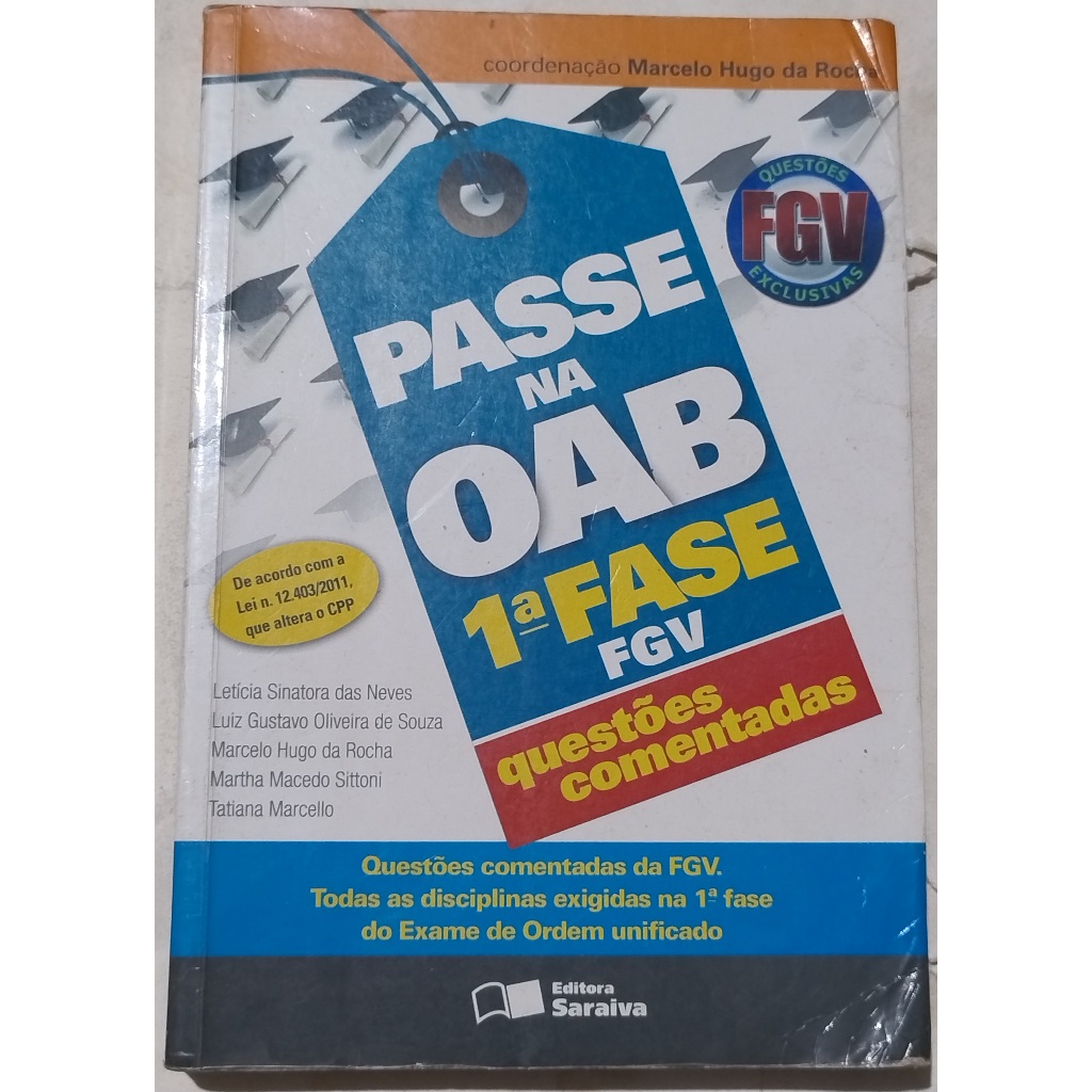 Livro Passe Na Oab 1 Fase Questões Comentadas Otimo Estado