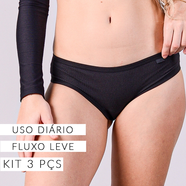 TANGA DAYFREE Calcinha Absorvente Antivazamento Canelada Fluxo Leve Confortável Antibacteriana