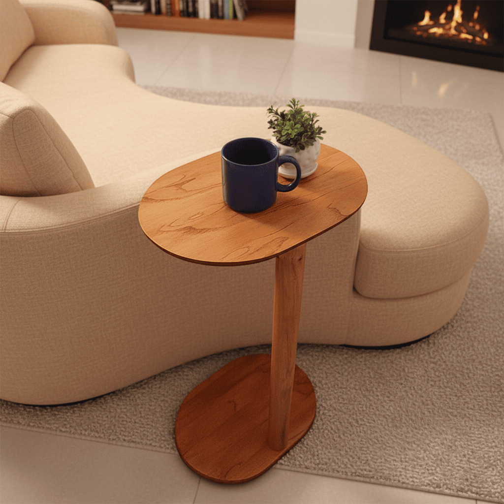 Mesa Lateral Belgrado Apoio Sala Sofá Orgânica Multiuso Madeira Monopé  Premium em Oferta na Shopee