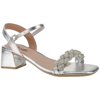 Sandália Social Metalizada Naty Shoes Salto Bloco Médio Estilosa Festa Confortável em Oferta na Shopee