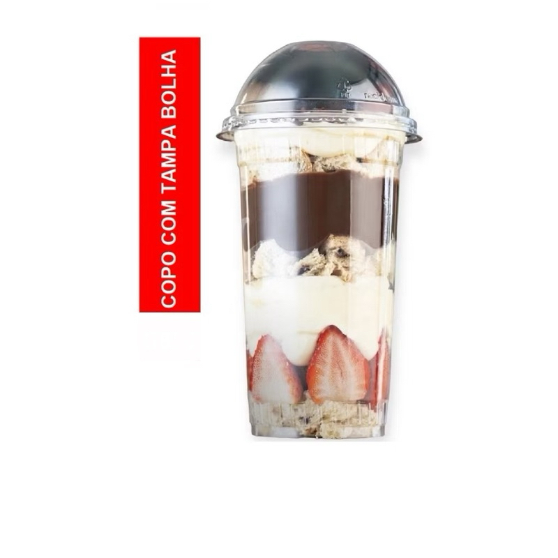 Copo de 500ml Com Tampa Bolha 50unid