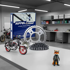 KIT TRANSMISSÃO RELAÇÃO RIFFEL HONDA CB TWISTER 250 AÇO 1045