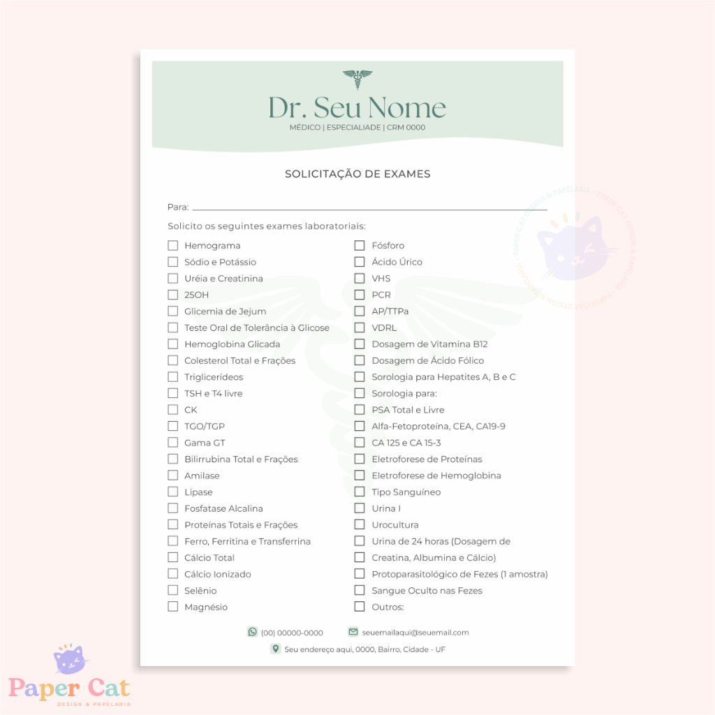 Bloco Exame | Médico | Personalizado | Tamanho A5 | 50 Folhas em Oferta na Shopee