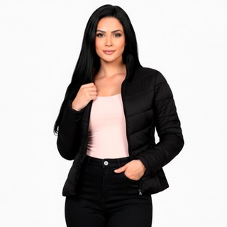 Casaco Bobojaco Jaqueta Puffer Feminina Corta Vento Nylon Jaqueta Puffer Feminina Jaqueta Feminina
