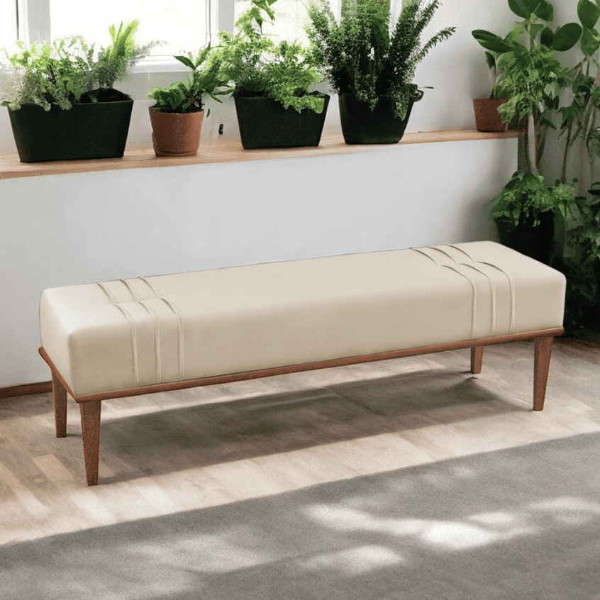 Recamier Puff Maya Luxo Madeira Maciça Castellar Móbile em Oferta na Shopee