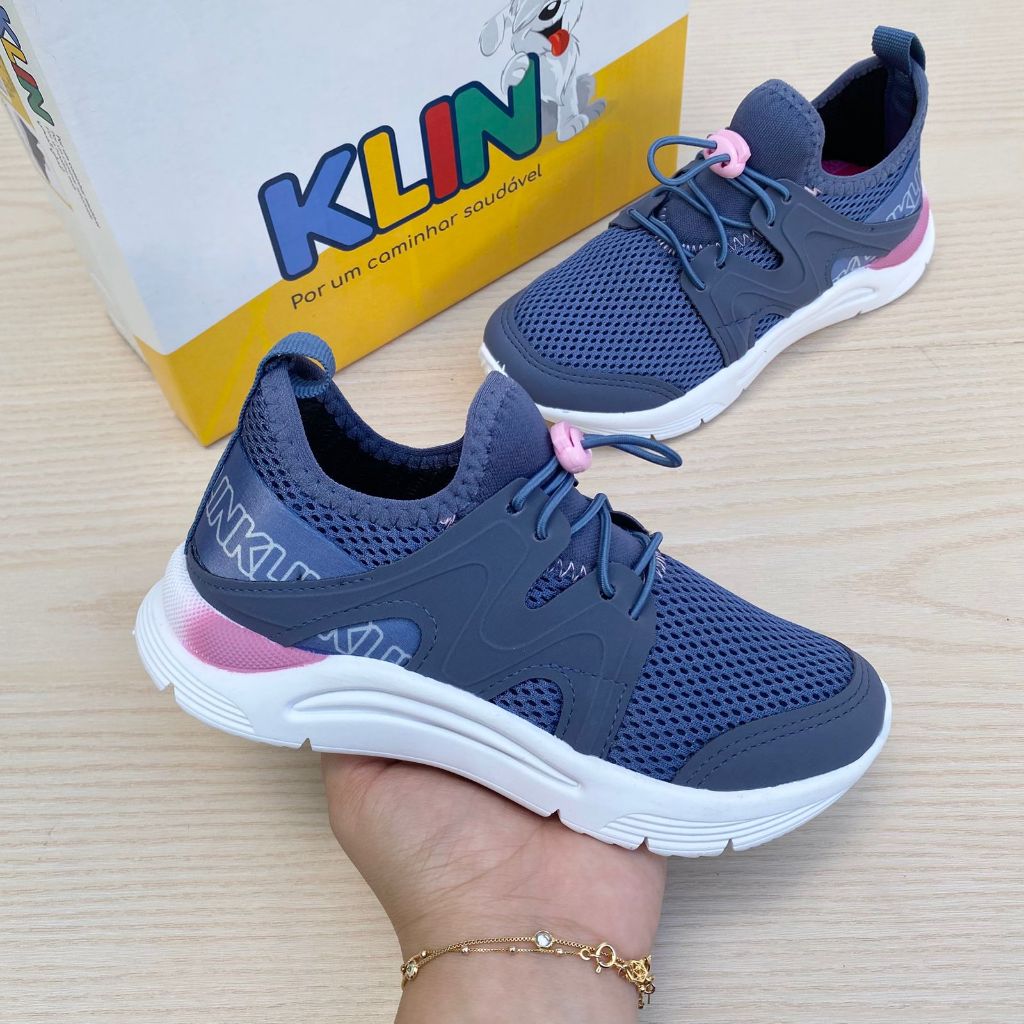 Tênis Klin Infantil Menina New Sports Confortável Anatômico Volta as aulas Calce Fácil