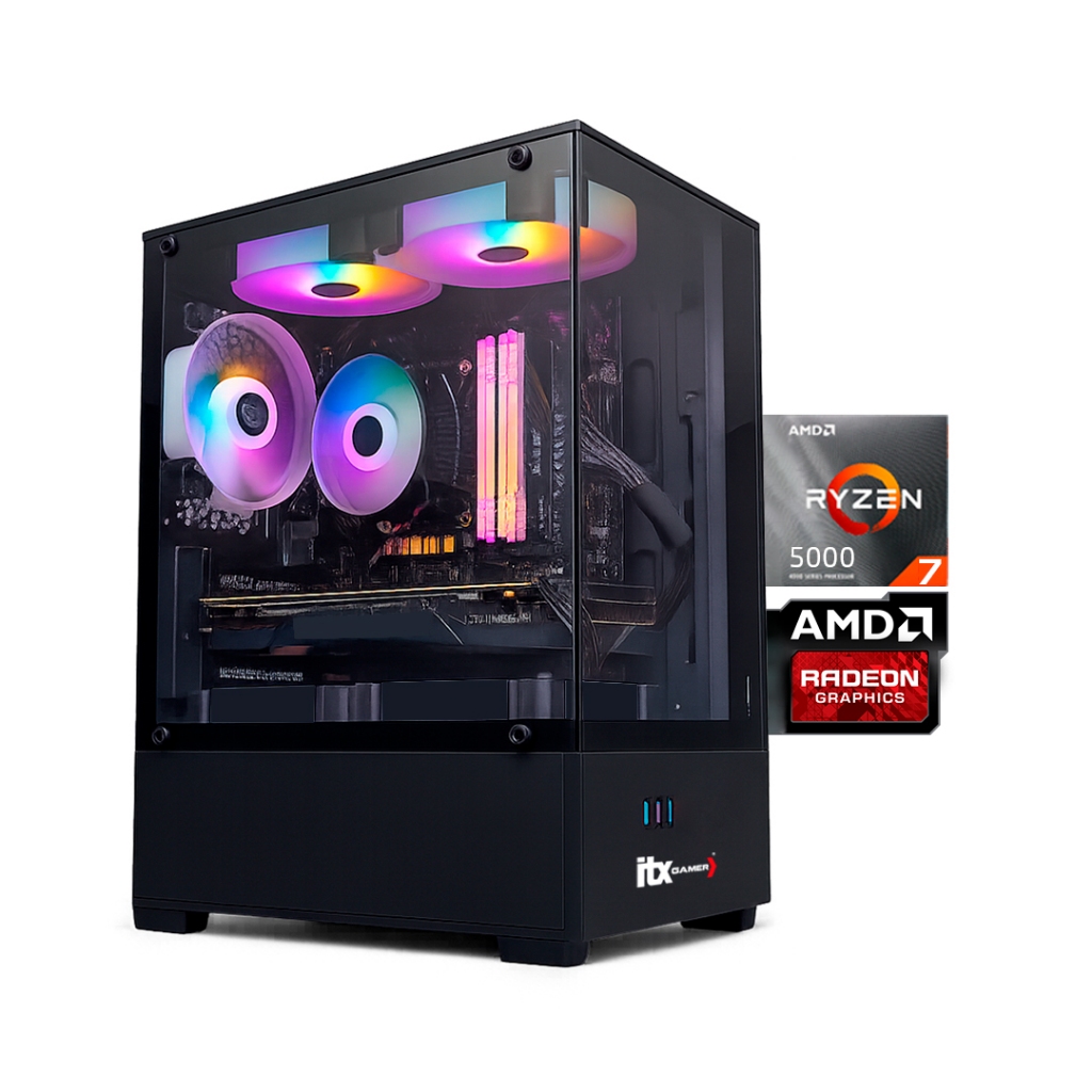 PC Gamer ITX Arena, Ryzen 7 5700G, Radeon Graphics Vega 8, 16GB Ram, SSD 480GB, Gabinete RGB em Oferta na Shopee