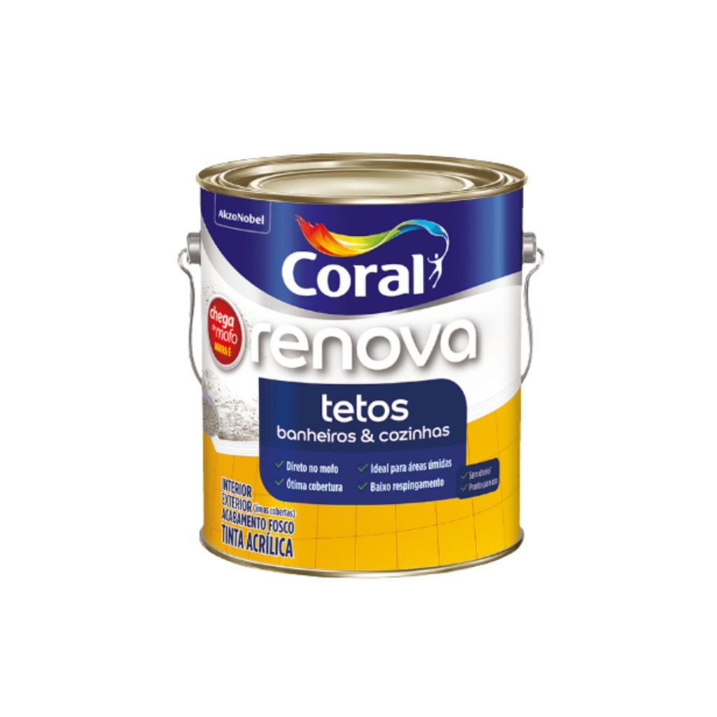 Renova Tetos, Cozinhas & Banheiros Branco 3,6 / Coral em Oferta na Shopee