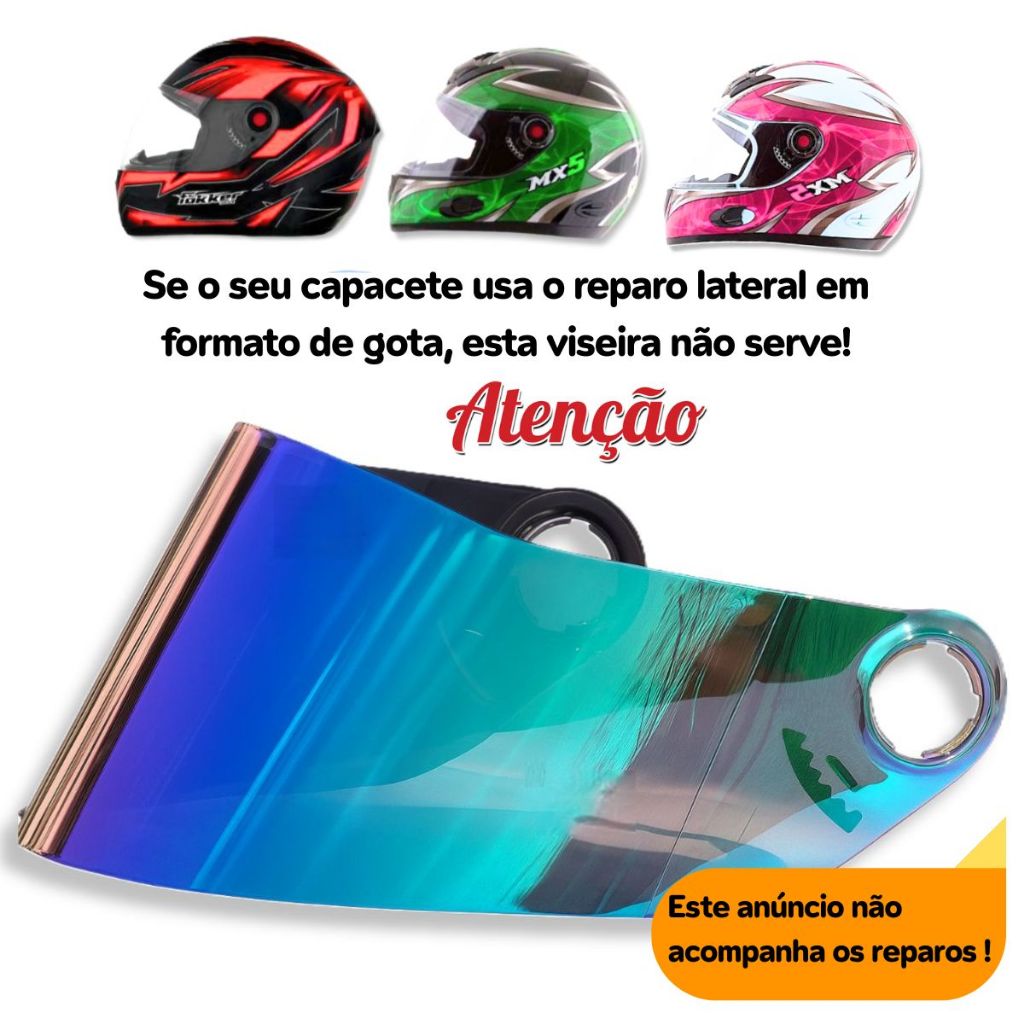 Viseira Capacete Mixs Mx5 Stronger Faster Etceter Espelhada em Oferta na Shopee
