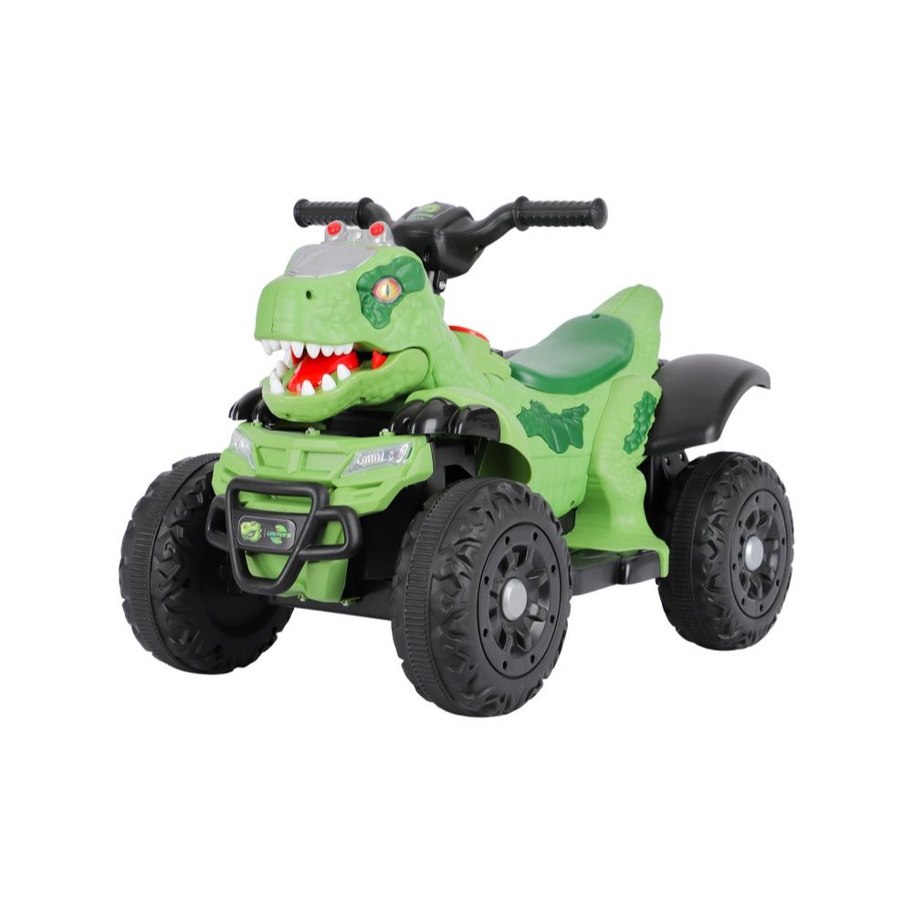 🦖 Quadriciclo Elétrico Infantil 6V BIVOLT Dino Rex 🚗 com Luz, Som e Design de Dinossauro Verde 🦕