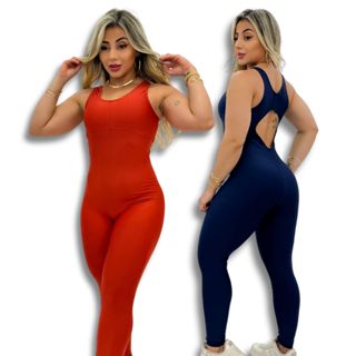 Macacão Leg Feminino De Academia Longo Fitness Liso em Oferta na Shopee