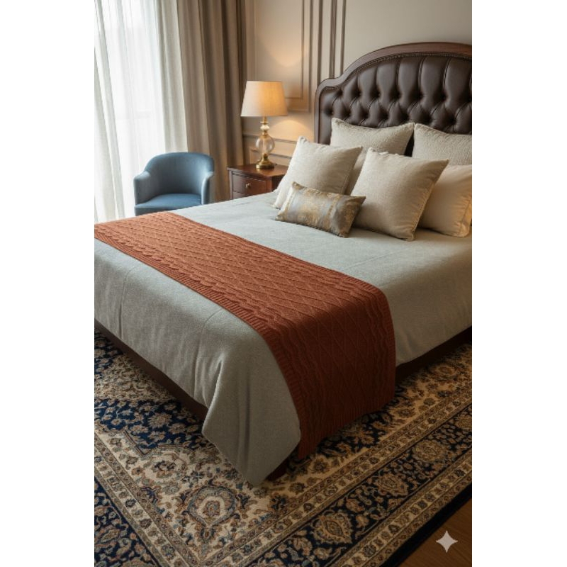 PESEIRA CAMA KING EM TRICOT MANTA TRANÇADO LUXO SOFÁ OU CAMA