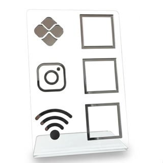Placa Em Acrílico 3 Em 1 Pix Instagram Wifi 10x15 Display Expositor em Oferta na Shopee