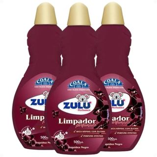 Kit 3 Limpador Multiuso Perfumado Zulu Coala 500ML Fragrância Orquidea Negra