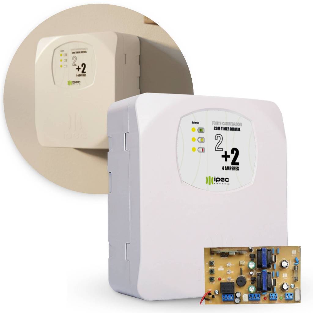 Fonte Carregadora Timer Digital 2+2 4a Com Receptor Ipec