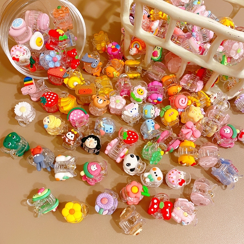 Kit Mini Presilhas Kawaii Coloridas e Fofas – Grampos Infantis com Personagens e Frutinhas