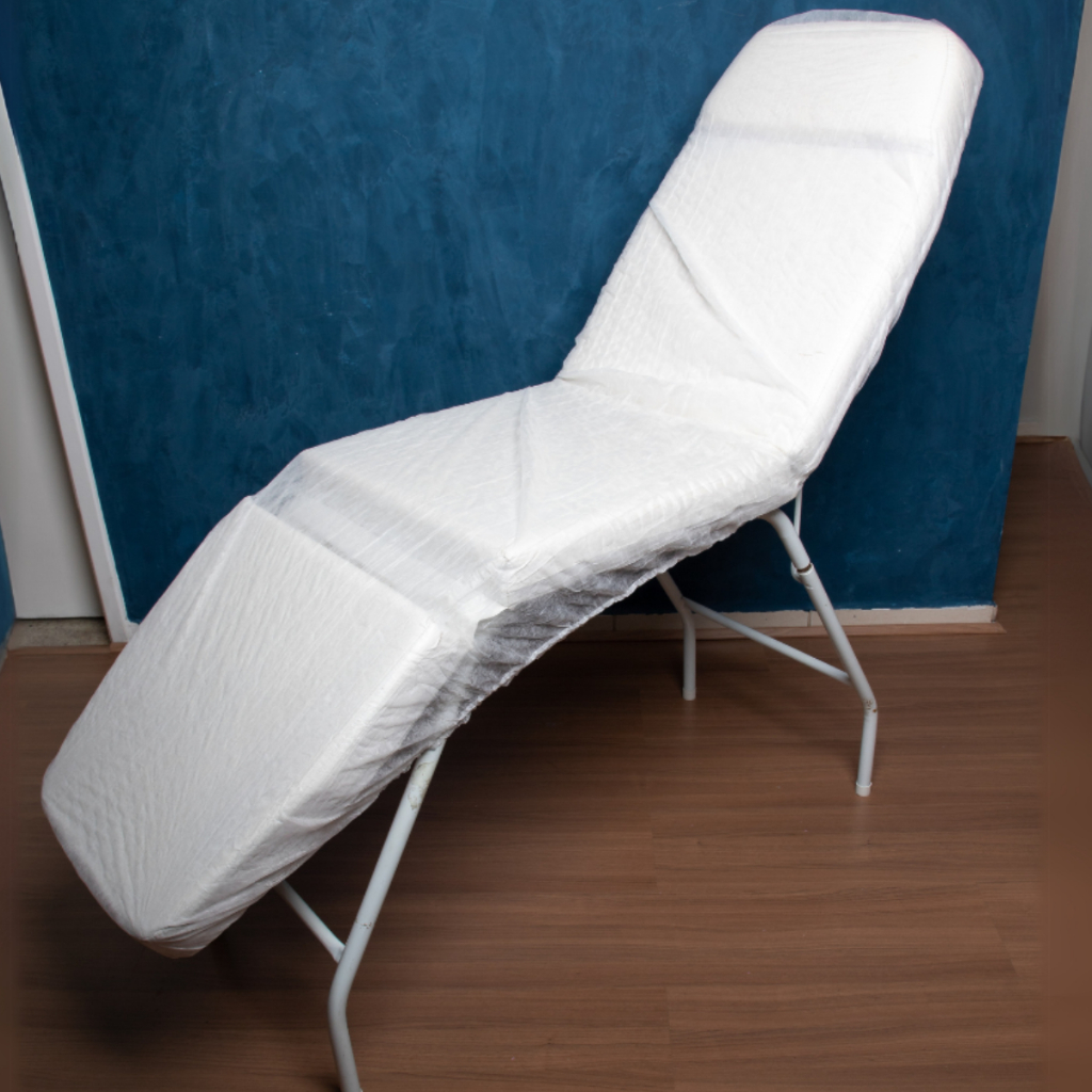 Kit 100 Lençol para Maca Com Elástico Branco Descartável 2 mts X 90 cm Clinica Hospital Spa Estetica
