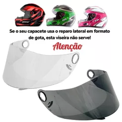 Kit de Viseiras Polivisor Para Capacete Mx5 Fokker Mixs (Cristal e Fumê)