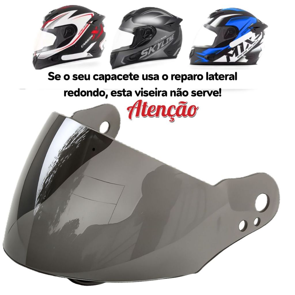 Viseira Mx2 Carbon / Mixs Gladiator / Mixs Mx2 Skyline em Oferta na Shopee