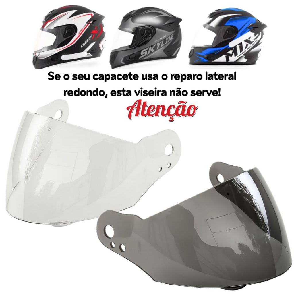 Kit Viseiras Polivisor Para Capacete Mixs Gladiator Neo / Mixs Mix2 Carbon (Cristal e Fumê) em Oferta na Shopee