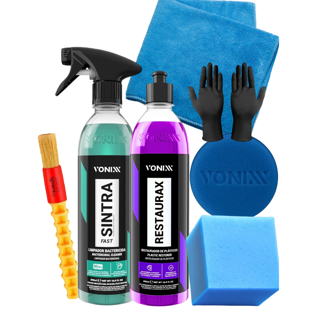 KIT SINTRA FAST PRODUTO PARA LIMPAR PAINEL E RESTAURAX REVITALIZADOR PLÁSTICOS VONIXX em Oferta na Shopee