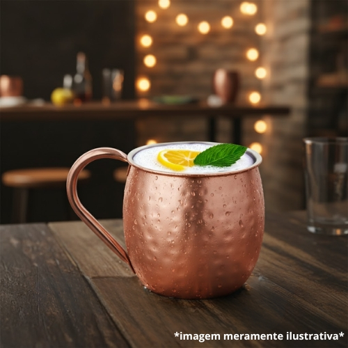 Caneca Martelada 500ml em Inox Estilo Moscow Mule para Bar e Coquetel - Class Home