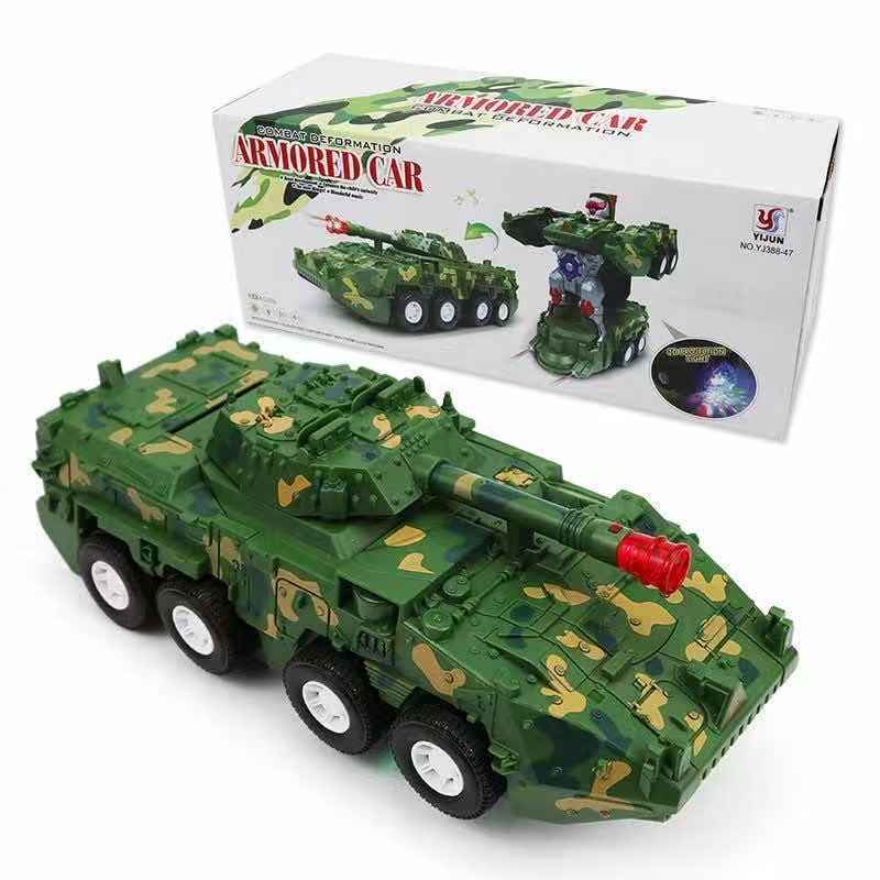 Robô Transformers Tanque de Guerra com Luz e Som Brinquedo