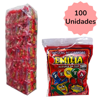 Pipoca Emilia Doc e C/100 unidades Atacado - Tradicional 12g Fardo - Lembrancinhas  - Revenda em Oferta na Shopee
