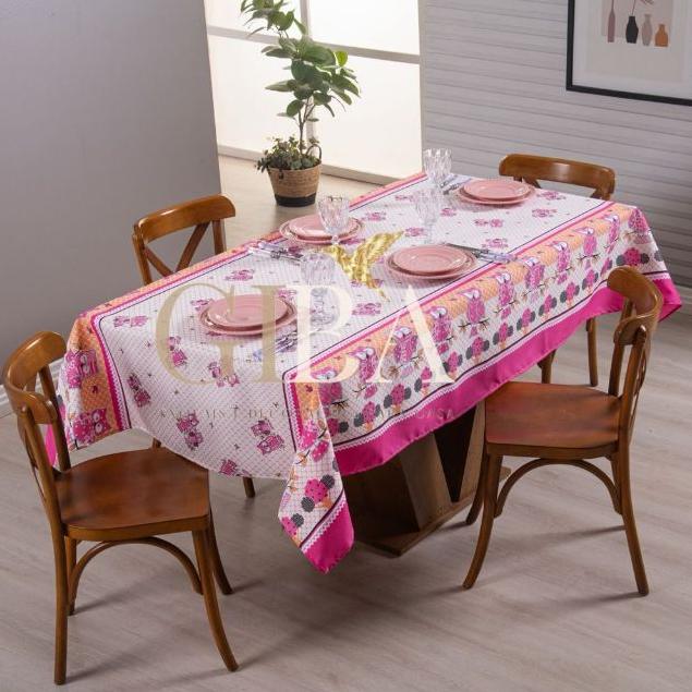 TOALHA DE MESA  4 CADEIRAS  100X145CM  ESTAMPADA