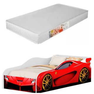 Cama Infantil Carro Montessoriana Com Colchão Incluso e Grade Proteção Caminha Cercado Quarto Juvenil em Oferta na Shopee