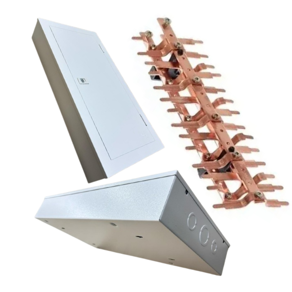 Quadro Distribuição Sobrepor + Barramento Trifásico p/44 DIN 100a Opção