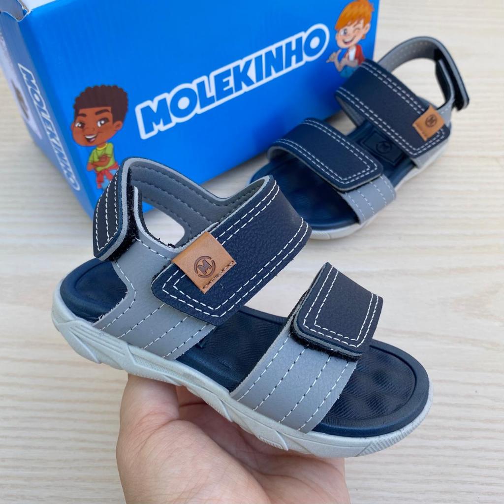Papete Sandália Infantil Menino Mini Molekinho Confortável Escola Ajustável