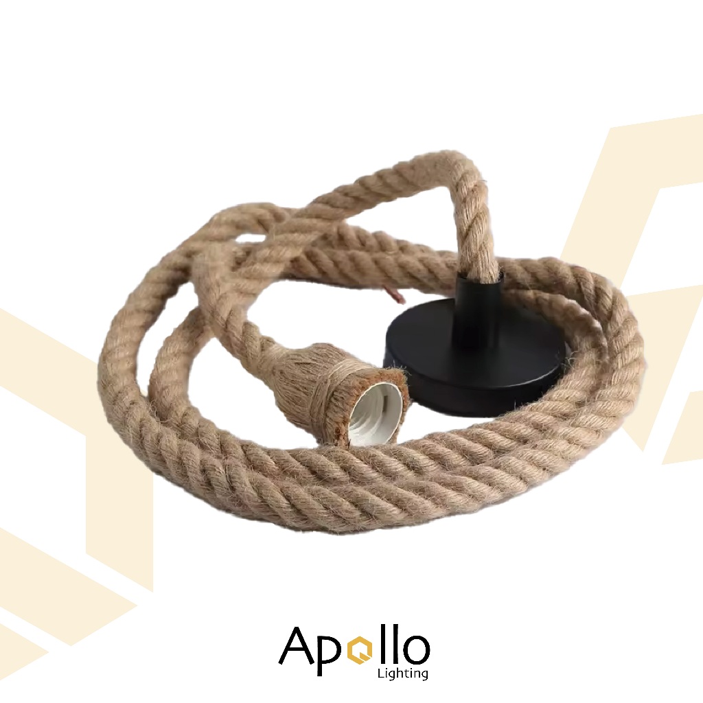 Pendente Corda Retro Vintage Rustico Decorativo Teto Classico E27 em Oferta na Shopee