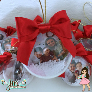 Esfera de Natal Personalizada com Foto 6,5cm | Esfera Acrílica | Personalizados de Natal