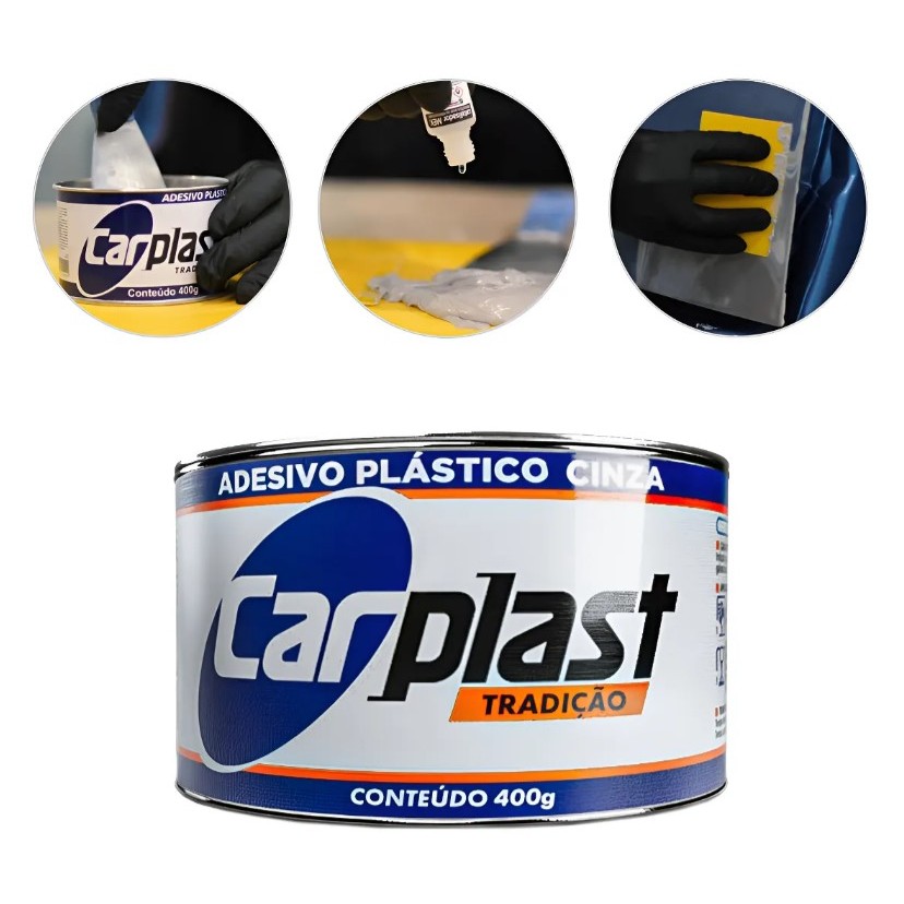 Massa Plastica Cinza Carplast 400g para Funilaria Pintura Multiuso  Carro