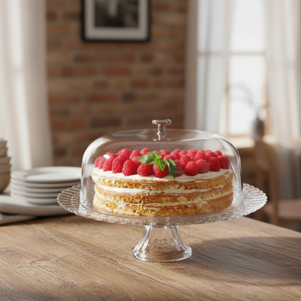 Boleira de Vidro com Pé e Tampa Home Special para Bolos e Sobremesas - Ruvolo em Oferta na Shopee
