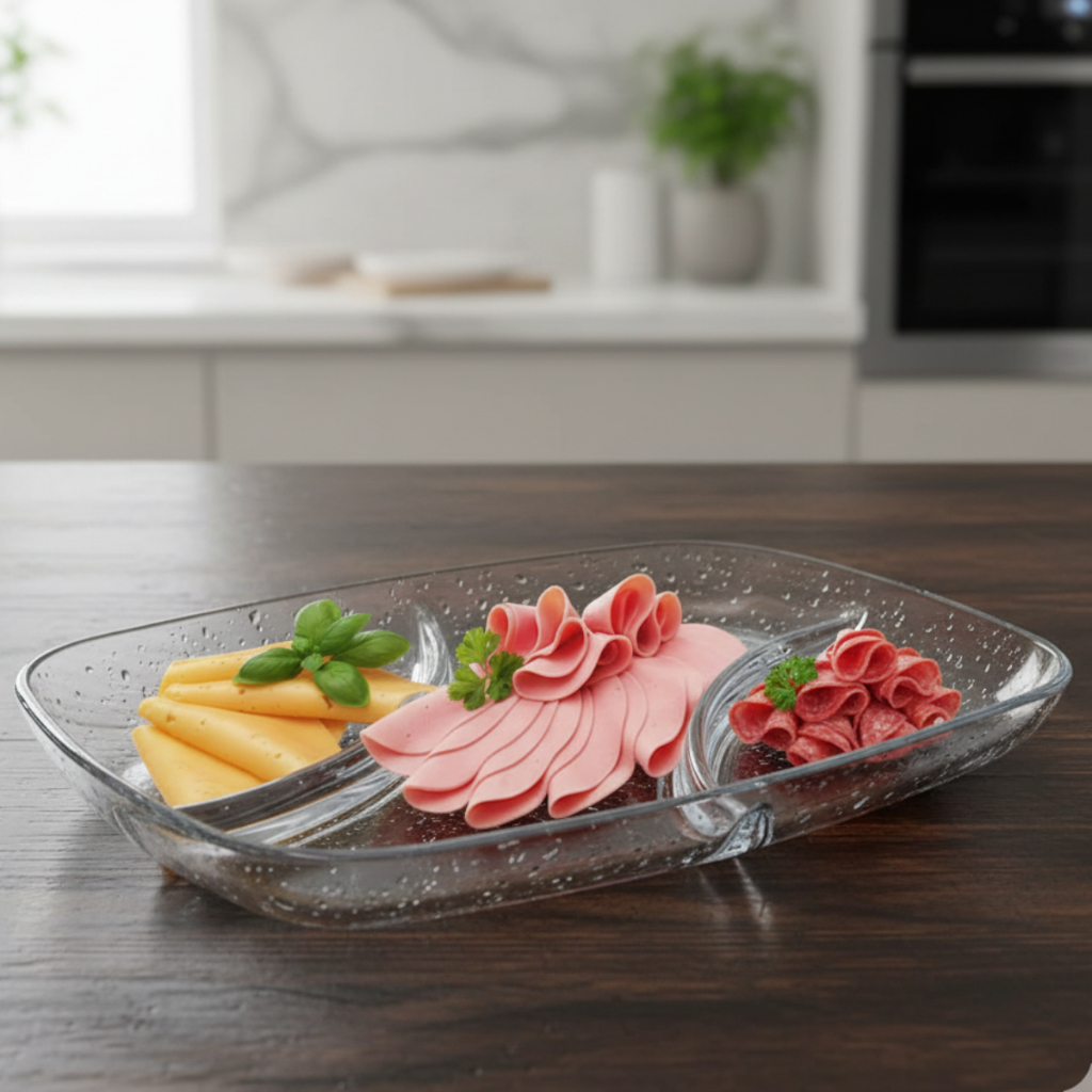 Petisqueira de Vidro Parma Multiúso G com 3 Divisões - Ruvolo em Oferta na Shopee