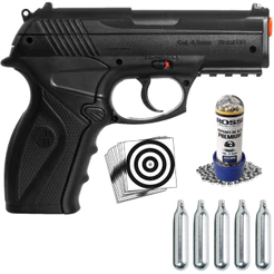 Pistola de Pressão Rossi C11/R11 4,5mm + Esferas 4,5mm + CO2 Rossi + Alvo Rossi