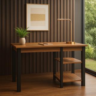 Mesa Escrivaninha Moderna Home Office C/Prateleiras em Oferta na Shopee