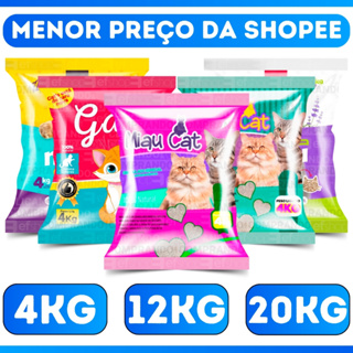 Kit *1, 3 ou 5* Pacotes de Areia Sanitária Antiodor Tira Cheiro Miaucat Gatos Tradicional 100% Natural em Oferta na Shopee
