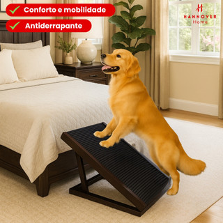 Rampa Pet para Cama e Sofá Antiderrapante Cães Gatos Ajustável Madeira de Pinus Regulável…