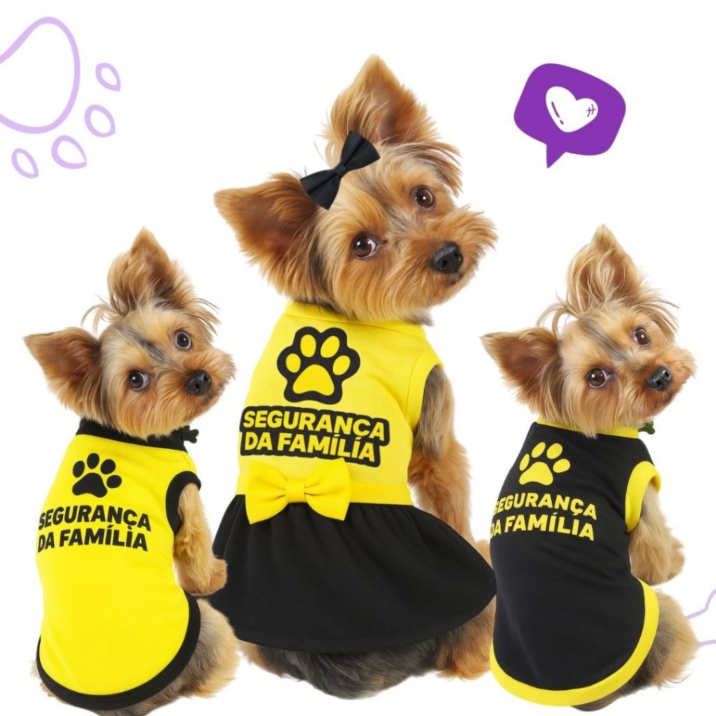 Segurança da família roupa pet cachorro vestido regata tam Xpp ao G