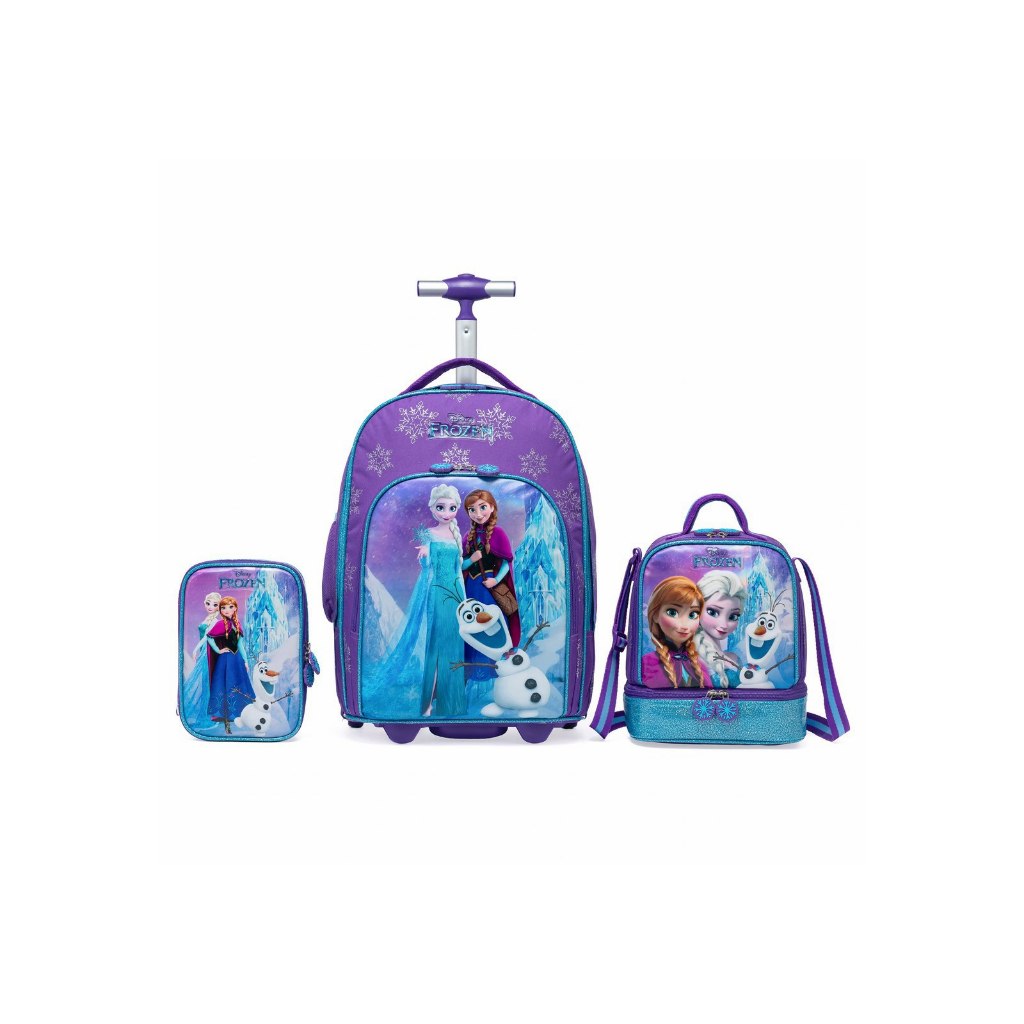 Kit Escolar Frozen Mochila Rodinha Lancheira Estojo Espaçosa Disney em Oferta na Shopee