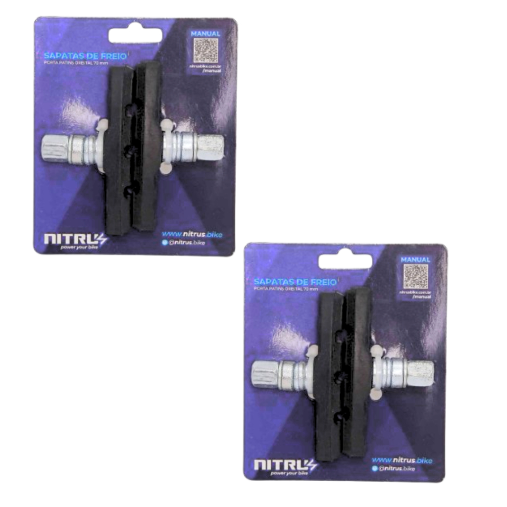 KIT Sapata de Freio 70mm Porta-Patins Orbital Nitrus Bike – V-Brake