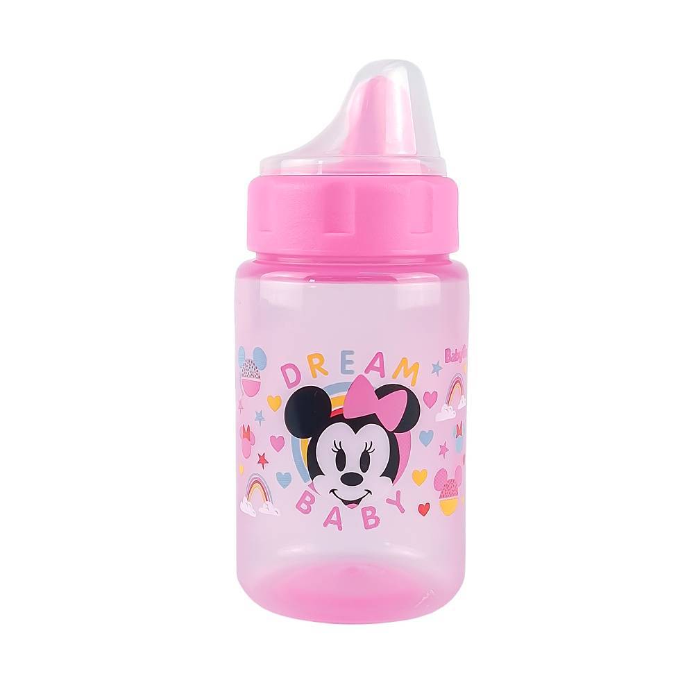 Copo De Transição Infantil Com Tampa Higiênica e Válvula Redutora de Pingos 340ml Minnie